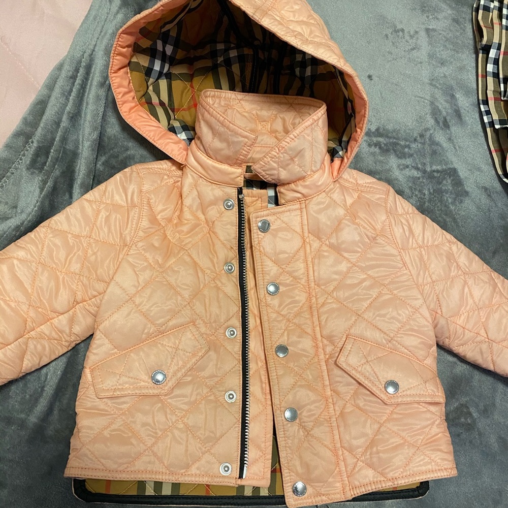 Burberry Pink Quilted Jacket 6M